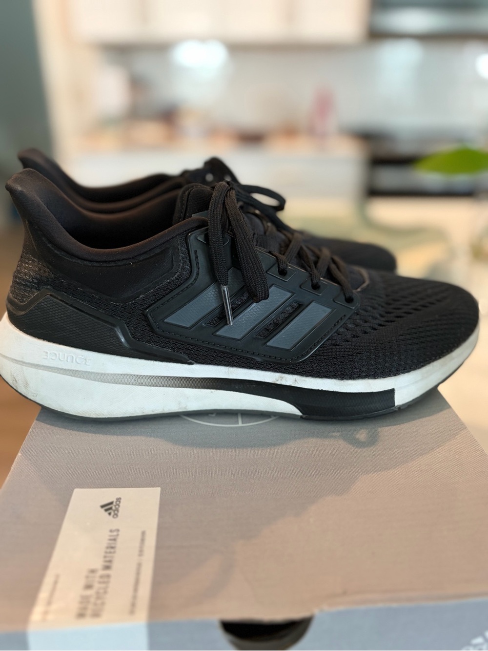 adidas Black and White Men's Athletic Running Shoes